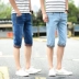 Nam mùa hè denim quần quần short nam mùa hè mô hình mỏng quần Slim Hàn Quốc quần chân triều 7 điểm