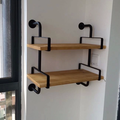 Сплошная деревянная стена висящая стена на стене, маленькая книжная полка творческая перегородка слой слой стены настенный шкаф Железный Арт