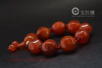 Агатовый красный браслет из нефрита, с драгоценным камнем