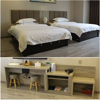 Trùng Khánh khách sạn giường tùy chỉnh hiện đại tối giản khách sạn tùy chỉnh tiêu chuẩn phòng đầy đủ nội thất TV tủ bàn mềm túi giường tủ gỗ đựng quần áo