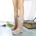 Giày đi mưa nữ ống đi mưa cho người lớn thời trang giày ống ngắn không thấm nước Hàn Quốc cộng với nhung ấm cao dài ống cao su làm việc ủng cao su Rainshoes