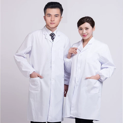 Весна и осенняя мужская и женская длинная -насыщенная белая орхидея рабочая одежда мужская полиэфирная карточка Голубое пальто Перемещение логистики