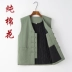 Mùa thu và mùa đông dày ấm áp vest cotton áo khoác bông vải lanh trung niên và người cao tuổi vest khóa cổ điển phong cách Trung Hoa Tang phù hợp với nam giới