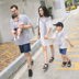 Chen Chen mẹ và trẻ em nạp mùa hè 2018 một gia đình ba người đàn ông và phụ nữ bé hải quân gió giả hai T-Shirt áo sơ mi giản dị Trang phục dành cho cha mẹ và con