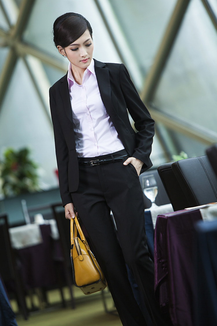 ol女士春夏大码黑色修身正装工装工作裤子中腰直筒长裤职业西裤女