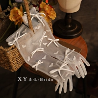 Оригинальные перчатки с бантиком для невесты, свадебное платье подходит для фотосессий, аксессуары