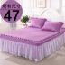 (Gusu Trang chủ Dệt may) Bed Cover Ba mảnh giường váy đơn mảnh Bìa Non-slip lá sen ren công chúa ga giường viền ren Váy Petti