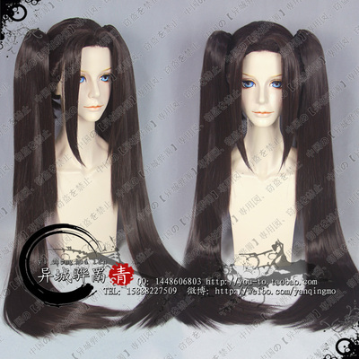 taobao agent [Qingmo COS wig] Brown -black double ponytail sword, three Confucian style swordsmanship, loli 叽 叽 style wig