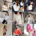 2018 mùa hè Hàn Quốc phiên bản mới lỏng trắng ren voan áo sơ mi nữ ngắn tay màu rắn rỗng V-Cổ voan áo sơ mi Áo sơ mi chiffon ren