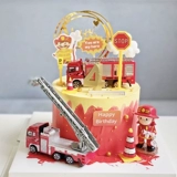 Пожарные спасают тему аккаунта поезда. Вставка для торта на день рождения декоративный десертный настольный стол вставка для выпечки