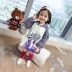 Cô gái phiên bản Hàn Quốc của đầm dày mùa đông 2018 mới cho trẻ em áo len trùm đầu váy bé ngoại