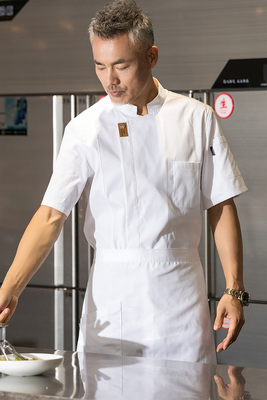 厨房厨师工作服男厨师服短袖夏季透气夏装长袖高档厨师长酒店餐饮