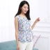 Mùa hè cotton lụa không tay top đồ ngủ mùa hè của phụ nữ phần mỏng cotton vest nhân tạo cotton dày mẹ ăn mặc có thể được đeo đồ bộ thể thao nam Pyjama