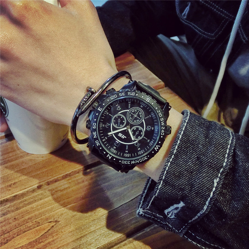 Net red version simple fashion leisure oversize dial personality hip-hop male student watch _voghion.com