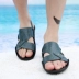 Dép nam của nam giới mùa hè da giày bãi biển giày thường 2017 mới dày dưới trượt kích thước lớn dép và dép nam giày