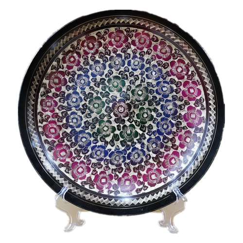 Пакистанские ремесла медная тарелка черная лакка