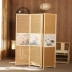 Màn hình tre phong cách Trung Quốc vách ngăn phòng khách phòng ngủ khối gấp di động kéo đẩy đơn giản văn phòng hiện đại bằng gỗ nguyên khối màn hình gấp vách gỗ ngăn phòng 