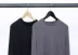 [Ly dị] thiết kế ban đầu màu rắn len retro vòng cổ loose áo len cơ sở cơ sở knit T-Shirt
