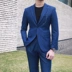 Ông Lu San mùa thu mới nam bình thường phù hợp với bộ đồ màu xanh đậm phiên bản Hàn Quốc của bộ đồ nam cao cấp retro Nhật Bản - Suit phù hợp