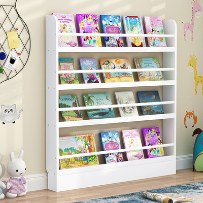 落地实木儿童书架书柜简易置物架墙壁挂幼儿园绘本书架靠墙书报架