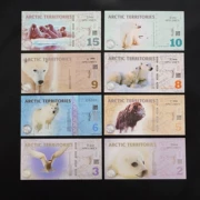 8 bộ của Bắc Cực Nhân Dân Tệ động vật kỷ niệm ngân hàng Bắc Cực lục địa tiền xu kỷ niệm nhựa tiền giấy ngoại tệ bộ sưu tập tiền xu