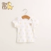 Tong Tai 2018 new baby cotton nửa tay T-Shirt mùa hè 6-12 tháng bé vòng cổ áo thun ngắn tay áo mở vai