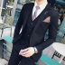 Mới phù hợp với nam phong cách Người Anh Hàn Quốc phiên bản của tự trồng phù hợp với kinh doanh bình thường phù hợp với đám cưới ăn mặc kích thước nhỏ của nam giới thủy triều đồ vest Suit phù hợp