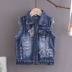 Quần áo trẻ em Hàn Quốc cho bé trai mùa xuân và mùa thu áo khoác denim nữ áo vest bé gái vest trẻ em 0-1-2-3-4 tuổi - Áo ghi lê