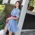 Đầm voan 2019 Thời trang xuân hè nữ tay lửng Váy ngắn tay chữ A - A-Line Váy
