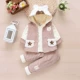 Quần áo thu đông cho bé trai đi chơi mùa thu, 0 đến 1 tuổi, bộ đồ ba mảnh vải cotton dày dặn mùa đông cho bé phương Tây