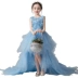 Trang phục dạ hội trẻ em mẫu catwalk công chúa váy đuôi cô gái chủ nhà pompon cô bé trang phục cao cấp - Váy trẻ em