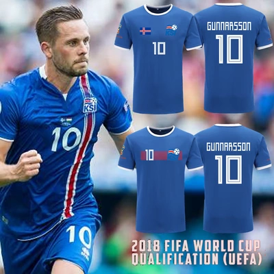 2018 World Cup Iceland đội tuyển quốc gia Xigu Nei Bài Hát nam giới và phụ nữ bông ngắn tay T-Shirt đồng phục bóng đá đội jersey áo thun unisex Áo phông ngắn