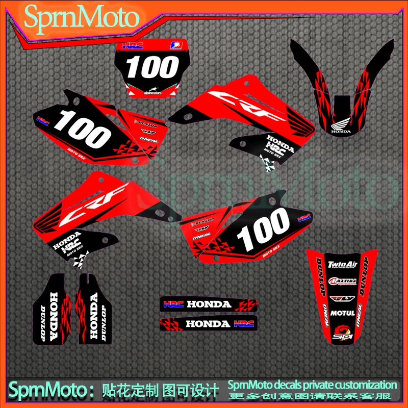 Под applicability к Honda CR125 CR250 CR250 внедорожный мотоцикл наклейка, цветочный стикер пленка 02-12