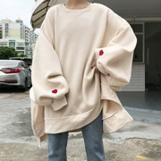 2018 mùa thu và mùa đông Hàn Quốc phiên bản cộng với nhung kích thước lớn tình yêu Harajuku gió áo khoác trong phần dài của chất béo MM bộ của sinh viên áo len của phụ nữ triều
