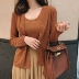 ZY Xige đầu mùa thu với không thể thiếu ba màu 2018 new slim màu rắn dài tay đan cardigan của phụ nữ áo khoác