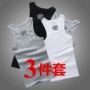 (3 cái) của nam giới cổ tròn in ấn I-hình mồ hôi vest mùa hè phần mỏng áo căng chặt thanh thiếu niên thể thao áo ba lỗ