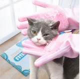 Купание кошки для любимой собаки, плюшевые золотые волосатые перчатки, почистите кошки против крематирования припасов