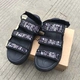 Dép xăng đan chính hãng Li Ning Giày nam 2018 Thời trang thể thao Velcro Trend Sandals Giày đi biển AGUN009 - Dép thể thao dép tông Dép thể thao