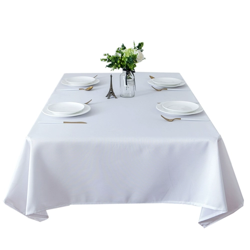 Чисто -розовая табличная ткань искусство искусство белая камера Фоны отель Западная еда Свадебная встреча Банкет Круглый стол в европейском стиле прямоугольник