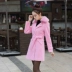 Áo khoác len 2018 mùa đông mới cho nữ áo gió Slim eo phiên bản Hàn Quốc của phần dài của áo khoác dày Nizi áo măng tô đẹp Accentuated eo áo