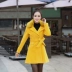 Áo khoác len 2018 mùa đông mới cho nữ áo gió Slim eo phiên bản Hàn Quốc của phần dài của áo khoác dày Nizi áo măng tô đẹp Accentuated eo áo