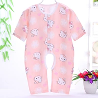 Baby cotton dài tay jumpsuit nam và nữ bé rayon điều hòa không khí phù hợp với đồ ngủ mùa hè phần mỏng quần áo leo núi quần áo - Áo liền quần thoi trang tre em cao cap