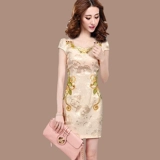 Летнее короткое ципао, модная мини-юбка, ретро платье, коллекция 2021, яркий броский стиль, большой размер