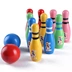 Trẻ em lớn của rắn màu gỗ bowling bé câu đố thể thao đồ chơi thiết lập trong nhà và ngoài trời 1-3 tuổi mua bóng bowling Quả bóng bowling