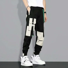 Spring and autumn overalls men's loose fashion brand stitching Velcro Leggings men's ins Korean casual Capris