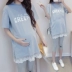 Phụ nữ mang thai mùa xuân 2019 mới mùa xuân và mùa thu thời trang phù hợp với đầm áo thun rộng hai dây mùa hè - Áo thai sản đồ bầu Áo thai sản