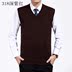 Hàng dệt kim trung niên 60-tuổi của người đàn ông áo len vest v-cổ áo len vest nam len vest vest vai phần mỏng Dệt kim Vest