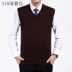 Hàng dệt kim trung niên 60-tuổi của người đàn ông áo len vest v-cổ áo len vest nam len vest vest vai phần mỏng