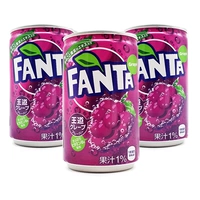 6 банок бесплатная доставка Япония Fanta Fanta Fanta Виноградный виноградный виноградный виноград Jacus Карбонированный напиток 160 мл*3 фруктового сока 1%