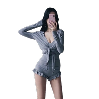 Hồng Kông mua áo tắm nữ Victoria 2019 mảnh mới ngực nhỏ tập hợp tấm thép che lưng mùa xuân gợi cảm - Bộ đồ bơi One Piece áo bơi liền thân dài tay